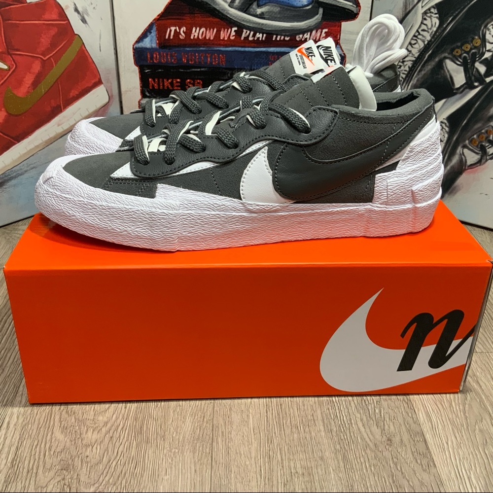 Nike x Sacai Blazer Low Iron Grey Shoes Size 10